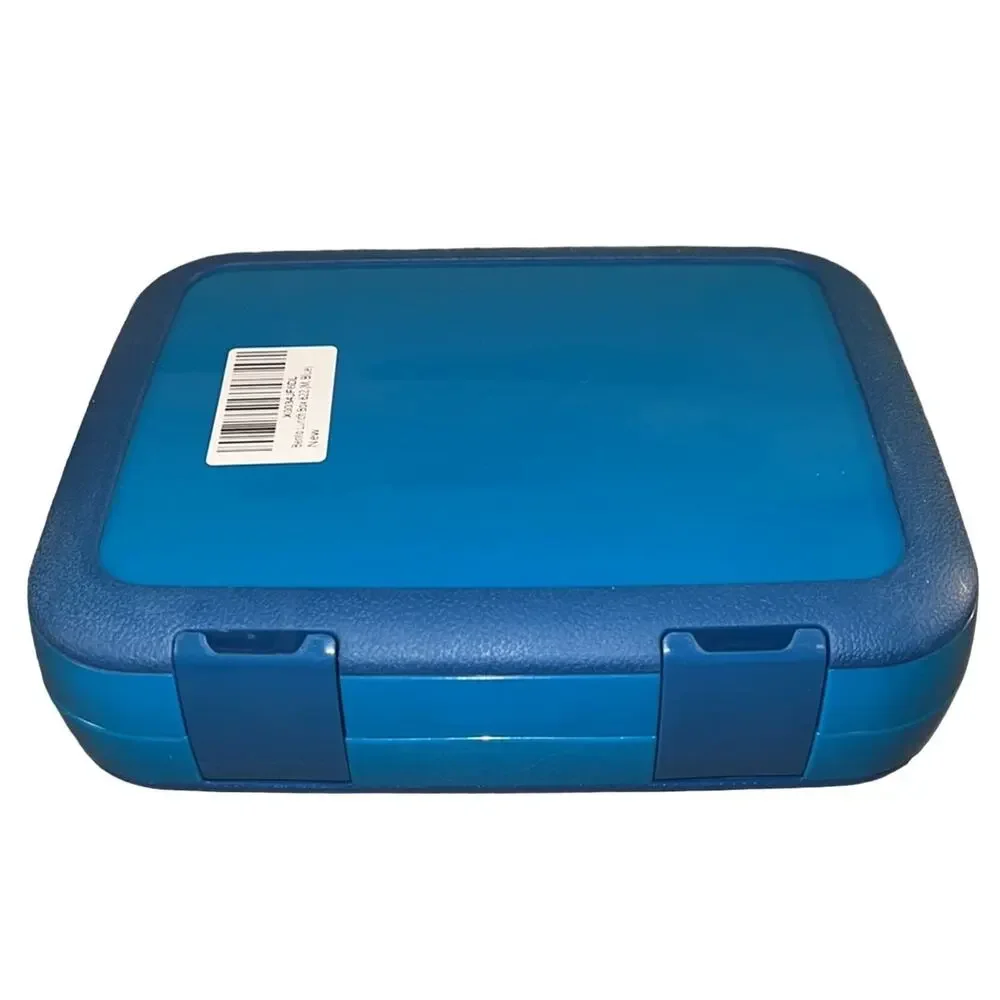 NWOT Bento Lunch Box Blue Leakproof 3 Compartment BPA-Free w/ Spork To-Go